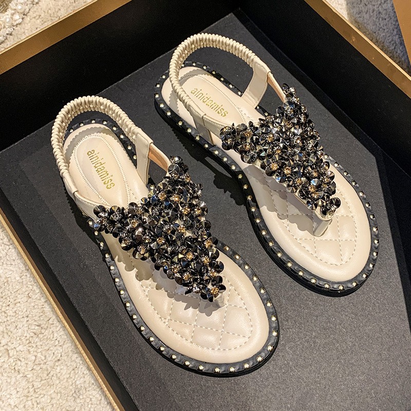 O1CN01yFdnY31aFuGohSRrZ_2215719583301-0-cib.jpg Rhinestone Flip-Toe Women's Summer Sandals - Image 1