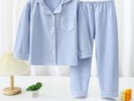 2026 Kids Autumn Winter Soft Collared Pajama Shirt & Pants Set | 8 Colors, 90–180 cm - Image 12