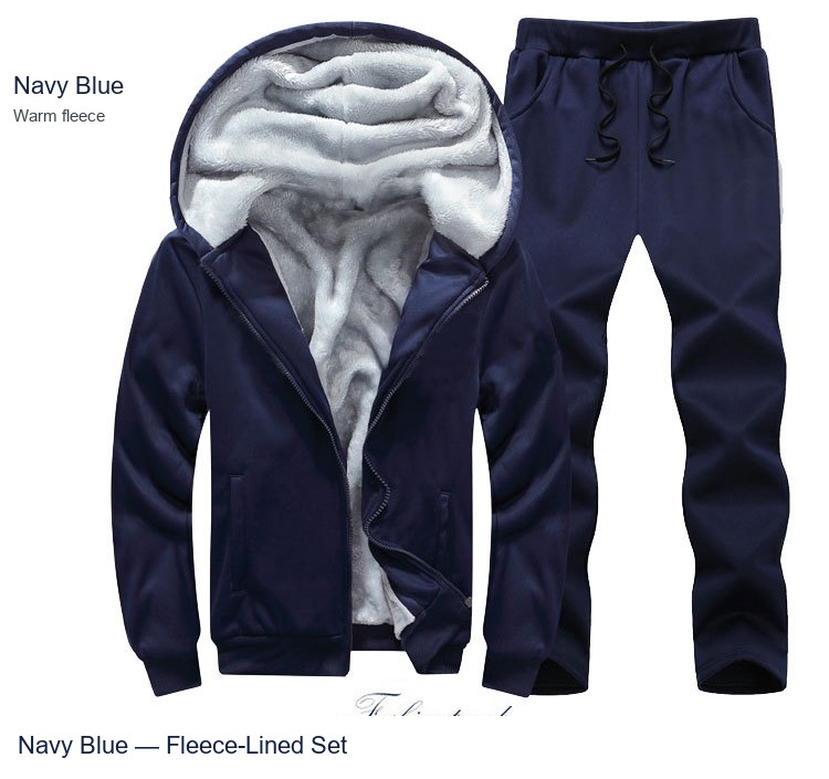 Navy Blue Fleece-Lined Set