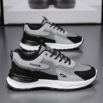 Men's Breathable Chunky Sole Lace-Up Sneakers - Image 3