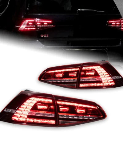 Volkswagen Golf 7 MK7 LED red tail lights installed and product views