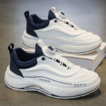 Men's Breathable Lightweight Chunky Sole Sneakers – Lace-Up Casual Running Shoes - Image 7
