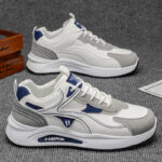 Men's Leather Casual Sneakers Thick Sole