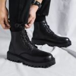 Men's Black High-Top Martin Boots - Image 2