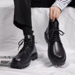Men's Black High-Top Martin Boots - Image 3