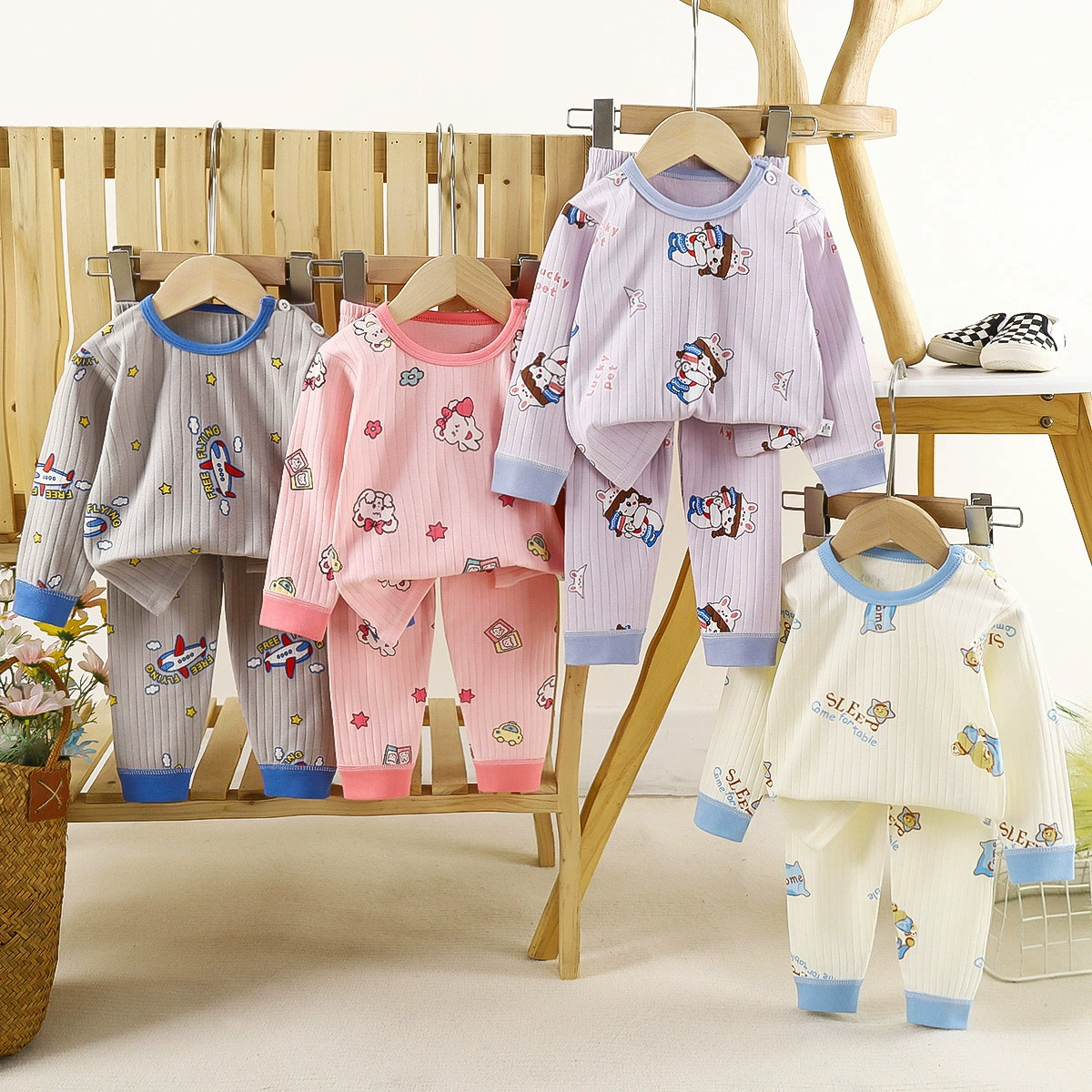 SKUAT1016-main Kids Cotton Long Sleeve Set 80-150 cm - Image 1