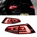 Volkswagen Golf 7 MK7 LED rear lamps installed and close-up views