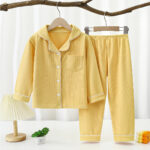 2026 Kids Autumn Winter Soft Collared Pajama Shirt & Pants Set | 8 Colors, 90–180 cm - Image 5