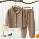 2026 Kids Autumn Winter Soft Collared Pajama Shirt & Pants Set | 8 Colors, 90–180 cm - Image 7
