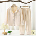 2026 Kids Autumn Winter Soft Collared Pajama Shirt & Pants Set | 8 Colors, 90–180 cm - Image 8