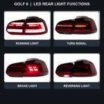 VW Golf 6 (2009–2012) Golf 8 Style LED Rear Tail Lamp – Red - Image 4